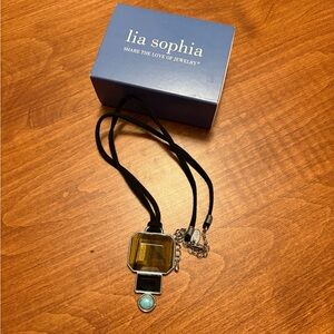 Lia Sophia Silver and Black Necklace